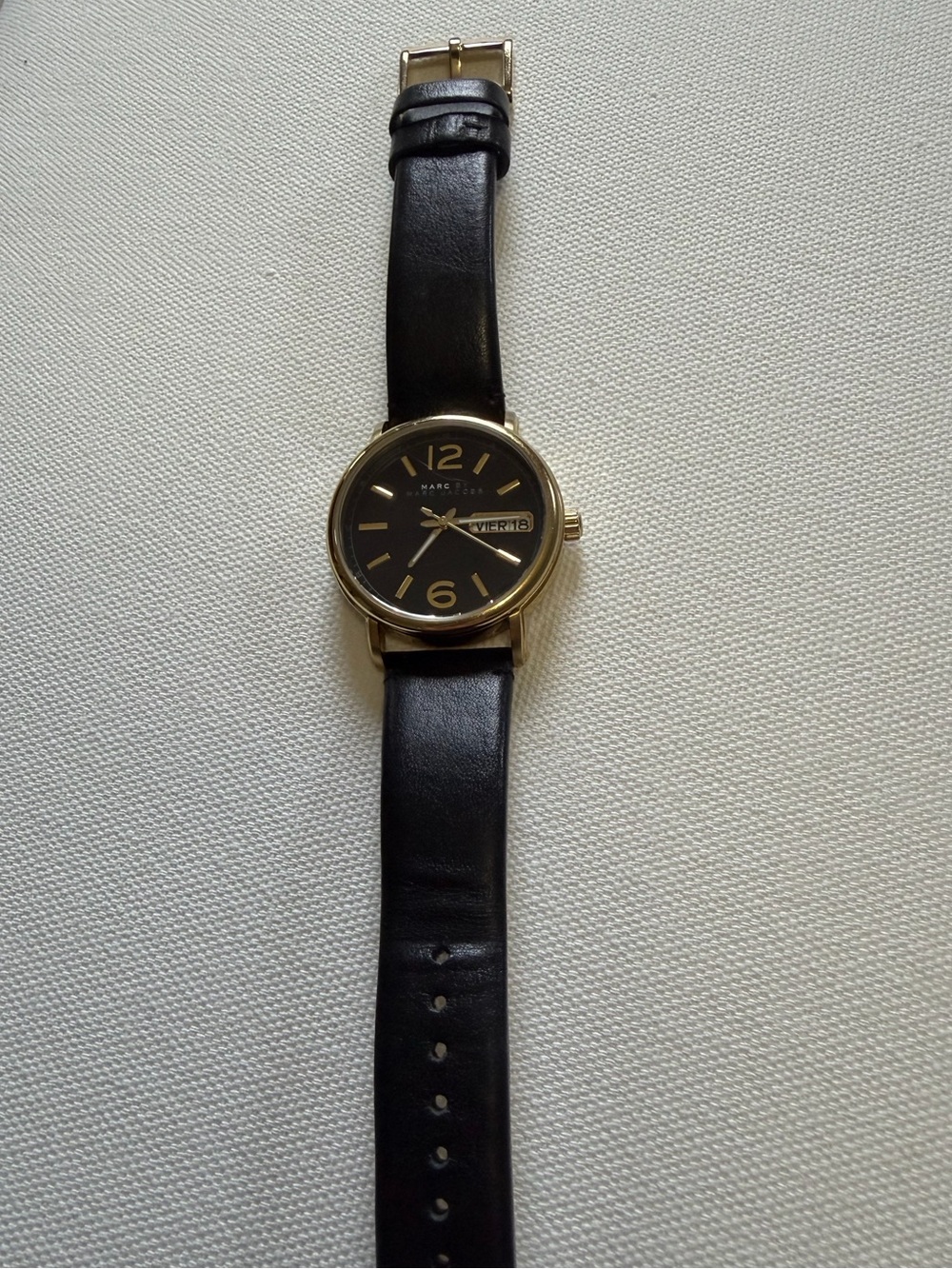 Marc By Marc Jacobs Black Dial Watch with Gold-Tone Case